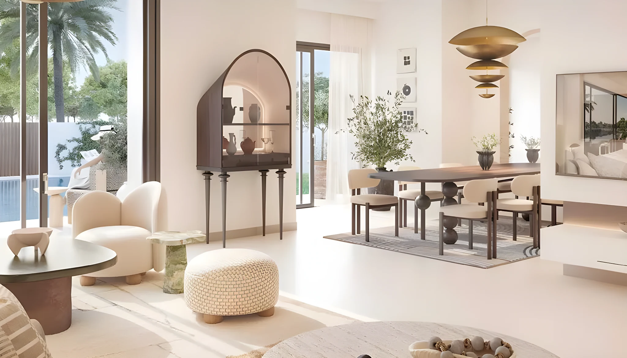The living and dining space inside an Alana townhouse