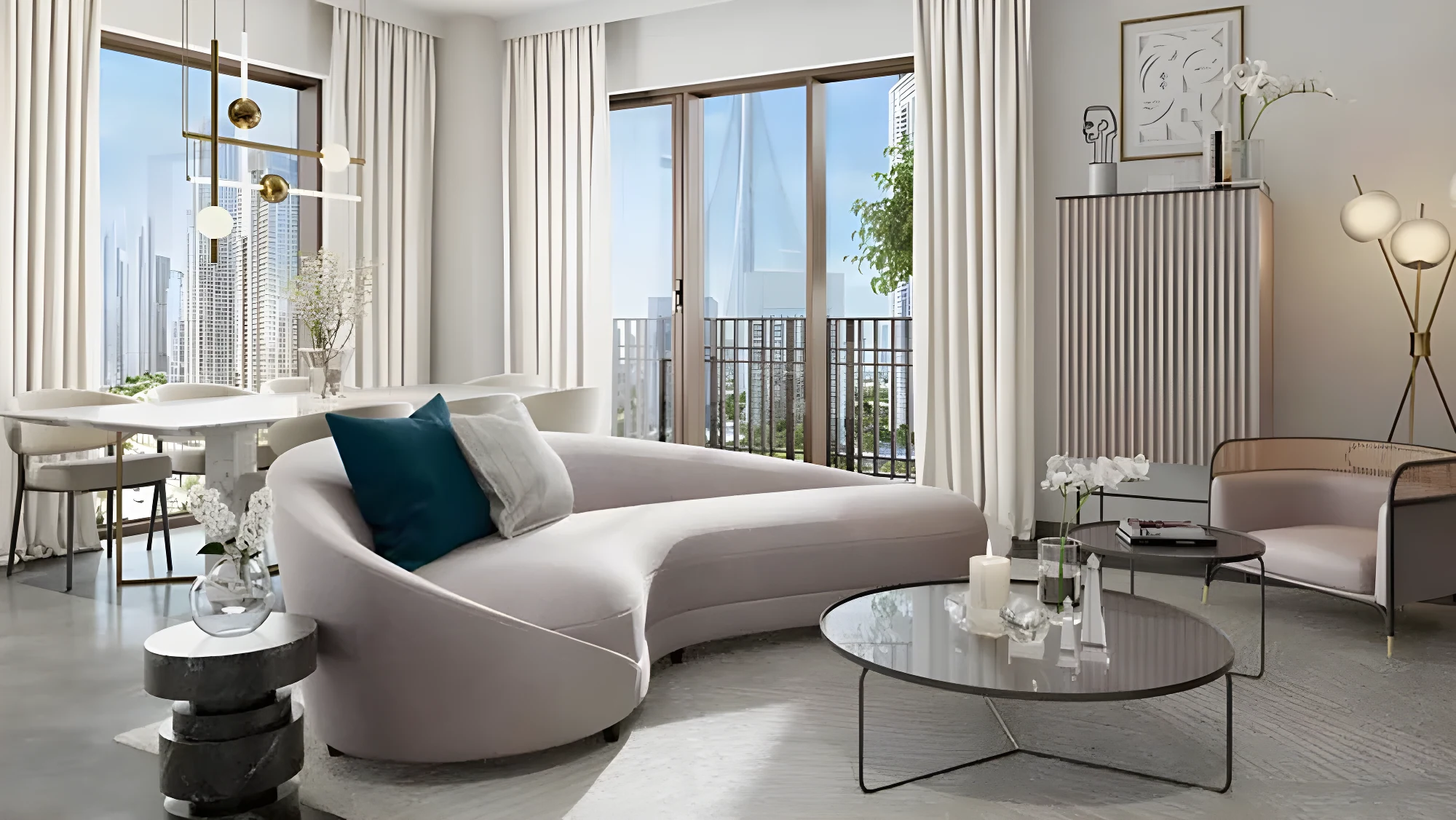 A living room at Summer, Creek Beach
