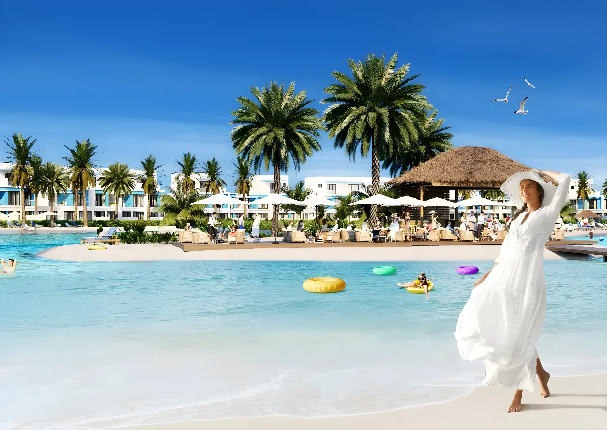 Лагуна для купания в пляжном стиле в DAMAC Lagoons