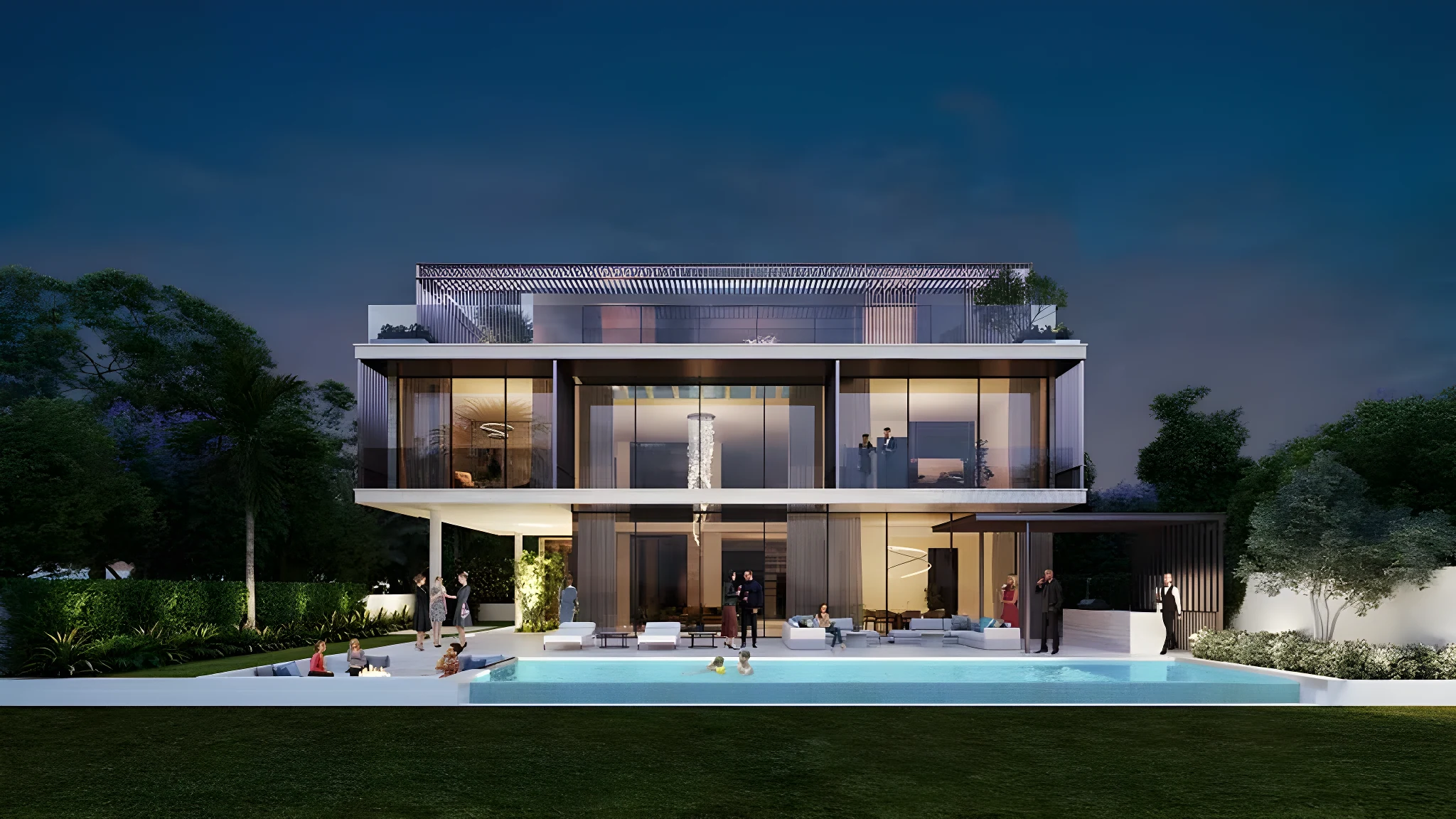 A Utopia villa at dusk, DAMAC Hills
