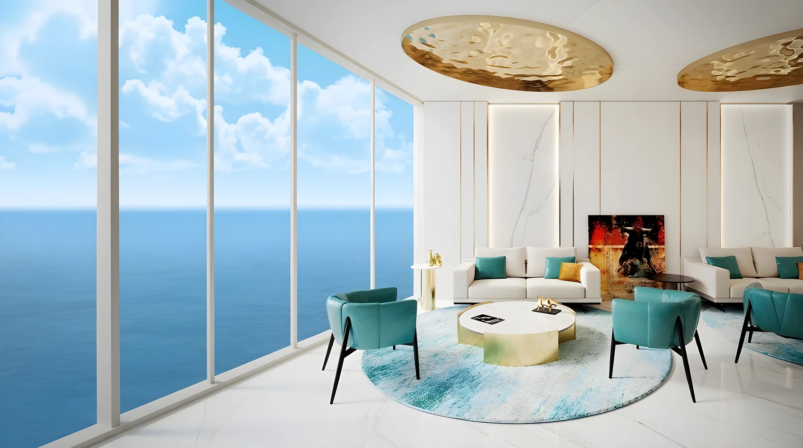 Sea-view living room at Oceanz by Danube