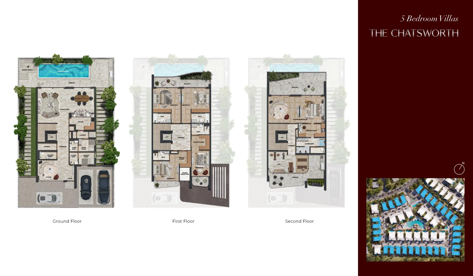 5 Bed + Pool + Maid Floor Plan