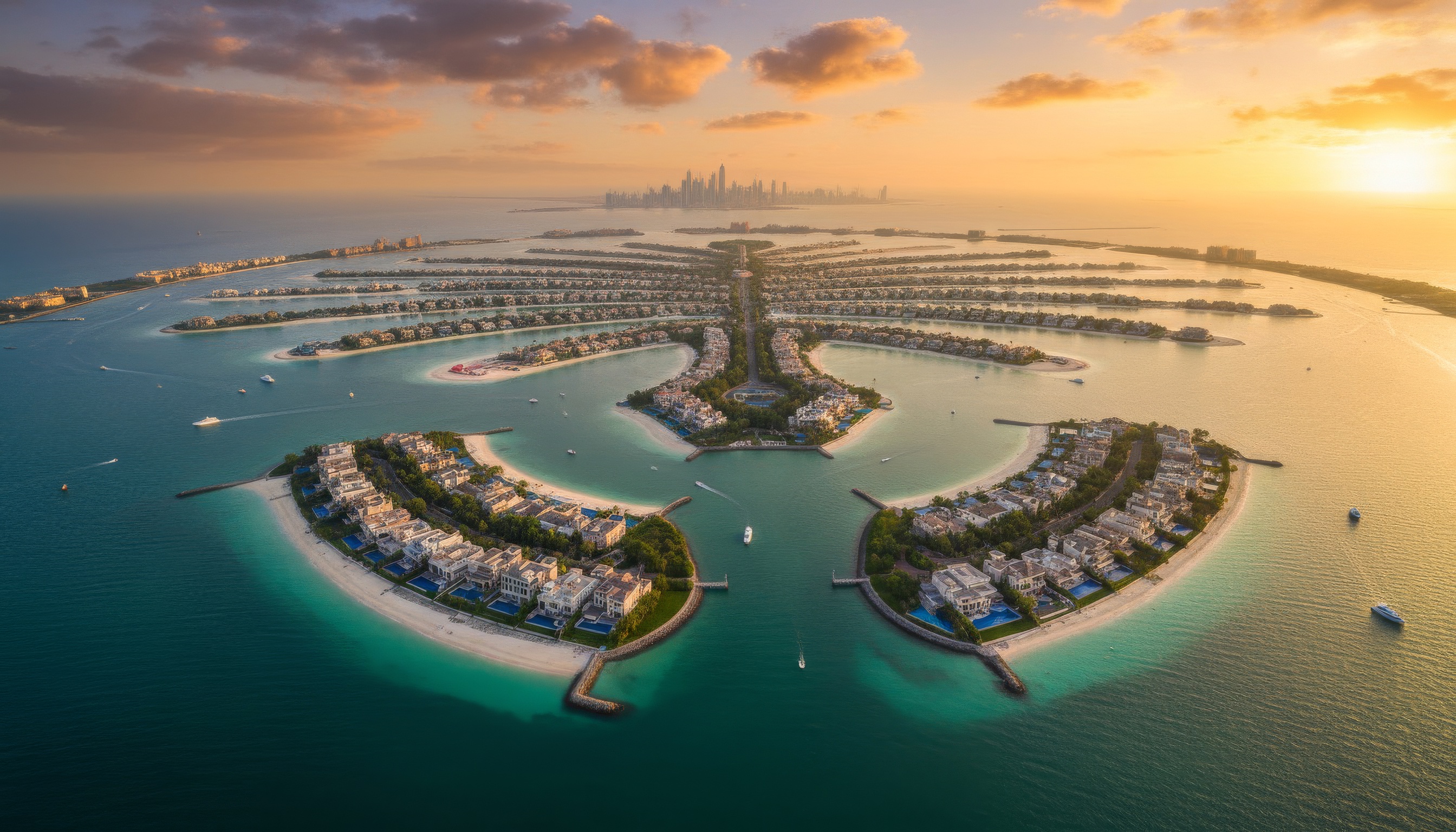Aerial view of Palm Jebel Ali, Dubai's second palm island