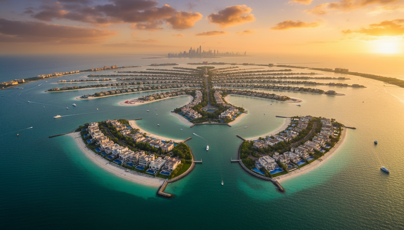 Aerial view of Palm Jebel Ali, Dubai's second palm island